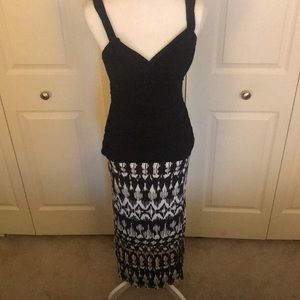Long black and white skirt